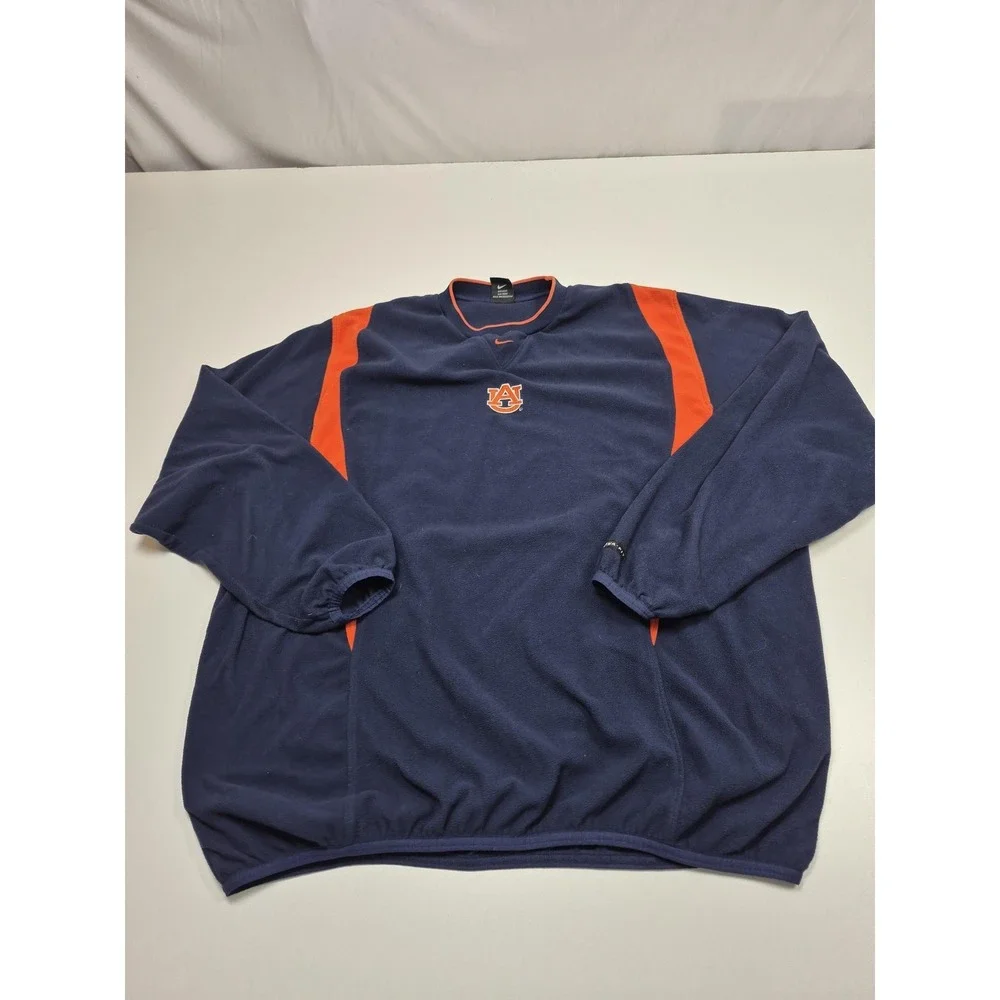 Vintage Auburn Tigers Sweatshirt Mens XL Navy NCAA Football Nike Therma Fit